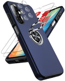 LeYi for Samsung Galaxy A26 5G Case with Glass Screen Protector and Lens Protector, Shockproof Heavy Duty Protective Slim Fit Samsung Galaxy A26 5G Cell Phone Case Cover with Rotatable Ring Holder Magnetic Kickstand for Women