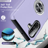 LeYi for Samsung Galaxy A26 5G Case with Glass Screen Protector and Lens Protector, Shockproof Heavy Duty Protective Slim Fit Samsung Galaxy A26 5G Cell Phone Case Cover with Rotatable Ring Holder Magnetic Kickstand for Women