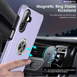 LeYi for Samsung Galaxy A26 5G Case with Glass Screen Protector and Lens Protector, Shockproof Heavy Duty Protective Slim Fit Samsung Galaxy A26 5G Cell Phone Case Cover with Rotatable Ring Holder Magnetic Kickstand for Women