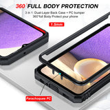 LeYi for Galaxy A32-5G Phone Case: [Not Fit 4G] Screen Protector X 2 with Camera Cover & Ring Stand, Military-Grade Heavy Duty