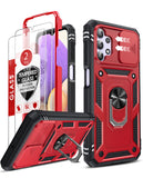 LeYi for Samsung Galaxy A32 5G Phone Case: Samsung Galaxy A32 Case with 2 Tempered Glass Screen Pro Maxtector, Slide Camera Cover, Ring Stand Holder, Heavy Duty Shockproof para Samsung Galaxy A32 Cover for Women Girl