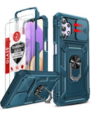 LeYi for Galaxy A32-5G Phone Case: [Not Fit 4G] Screen Protector X 2 with Camera Cover & Ring Stand, Military-Grade Heavy Duty
