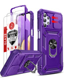 LeYi for Galaxy A32-5G Phone Case: [Not Fit 4G] Screen Protector X 2 with Camera Cover & Ring Stand, Military-Grade Heavy Duty