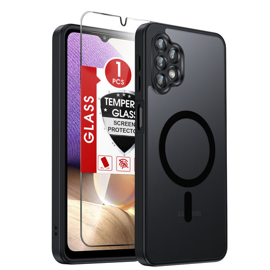 LeYi for Samsung Galaxy A32 5G Case: Galaxy A32 5G Phone Case [Magnet Fit] with [1 Packs] Screen Protector, Raised Camera Guard Slim Matte Translucent Smooth Soft-Touch Funda para A 32