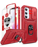 LeYi for Samsung A35-5G Case: Screen Protector X2, Duel Layer Heavy Duty Protection, Camera Cover & Magnetic Kickstand