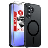 LeYi for Galaxy A37-5G Phone Case: Samsung A37 5G Case [Magnet Fit] with Screen Protector & Raised Camera Guard, Frosted Translucent Soft-Touch Skin & Full Body Protection Funda para A 37