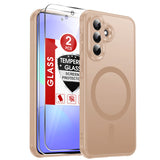 LeYi for Galaxy A37-5G Phone Case: Samsung A37 5G Case [Magnet Fit] with Screen Protector & Raised Camera Guard, Frosted Translucent Soft-Touch Skin & Full Body Protection Funda para A 37