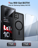 LeYi for Samsung Galaxy A42 5G Case: Galaxy A42 5G Phone Case [Magnet Fit] with [1 Packs] Screen Protector, Raised Camera Guard Slim Matte Translucent Smooth Soft-Touch Funda para A 42