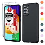 LeYi for Samsung Galaxy A52 Phone Cases, Galaxy A52 5G Cover with Tempered Glass Screen Protectors, Soft Silicone Ultra Slim Shockproof Cover with Anti-Scratch Microfiber Lining A 52 Case