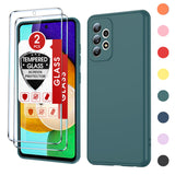 LeYi for Samsung Galaxy A52 Phone Cases, Galaxy A52 5G Cover with Tempered Glass Screen Protectors, Soft Silicone Ultra Slim Shockproof Cover with Anti-Scratch Microfiber Lining A 52 Case