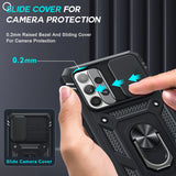LeYi for Samsung Galaxy A52-5G Phone Case: Samsung A52 5G Case with Screen Protector X 2, Slide Camera Cover with Magnetic Stand, Heavy Duty Shockproof para A 52 Case for Women Girl