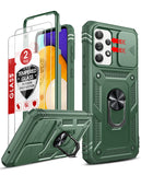 LeYi for Samsung A52 Phone Case: [2 Pack] Screen Protector, Slide Camera Cover & Full Body Military-Grade Protection with Kickstand