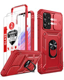 LeYi for Samsung Galaxy A53-5G Phone Case: (2 Packs) Tempered Glass Screen Protector, Slide Camera Cover & Full Body Military-Grade Protection with Kickstand