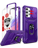 LeYi for Samsung Galaxy A53-5G Phone Case: (2 Packs) Tempered Glass Screen Protector, Slide Camera Cover & Full Body Military-Grade Protection with Kickstand
