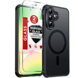 LeYi for Samsung A57 Case: A57 Phone Case [Magnet Fit] with Screen Protector & Raised Camera Guard, Frosted Translucent Soft-Touch Skin & Full Body Protection for Samsung Galaxy A57 5G Case