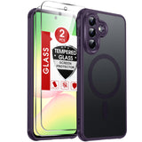 LeYi for Samsung A57 Case: A57 Phone Case [Magnet Fit] with Screen Protector & Raised Camera Guard, Frosted Translucent Soft-Touch Skin & Full Body Protection for Samsung Galaxy A57 5G Case