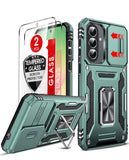 LeYi for Samsung Galaxy A57 5G Phone Case, with Camera Lens Cover Slider, Ring Stand Holder Military Grade Protective Shockproof Armour Cover for Samsung A57