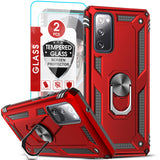 LeYi for Samsung Galaxy S20 FE Phone Case, Samsung S20 FE Phone Case with Glass Screen Protector Replacement, Military-Grade Shockproof Magnetic Ring Stand Cell Android Case Cover