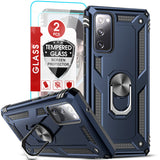 LeYi for Samsung Galaxy S20 FE Phone Case, Samsung S20 FE Phone Case with Glass Screen Protector Replacement, Military-Grade Shockproof Magnetic Ring Stand Cell Android Case Cover