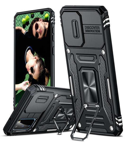 LeYi for Samsung Galaxy S20 Phone Case, with Camera Lens Cover Slider, Ring Stand Holder Military Grade Protective Shockproof Armour Cover for Samsung S20