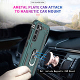 LeYi for Samsung Galaxy S21 FE Case with Glass Screen Protector Replacement, Military-Grade Shockproof Magnetic Ring Stand Cell Android Case Cover