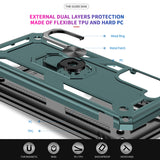 LeYi for Samsung Galaxy S21 FE Case with Glass Screen Protector Replacement, Military-Grade Shockproof Magnetic Ring Stand Cell Android Case Cover
