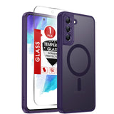 LeYi for Samsung Galaxy S21-FE Case: Samsung S21 FE Phone Case [Magnet Fit] with [1 Packs] Screen Protector, Raised Camera Guard Slim Matte Translucent Smooth Soft-Touch Funda para S21 FE