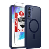 LeYi for Samsung Galaxy S21-FE Case: Samsung S21 FE Phone Case [Magnet Fit] with [1 Packs] Screen Protector, Raised Camera Guard Slim Matte Translucent Smooth Soft-Touch Funda para S21 FE