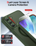 LeYi for Samsung Galaxy S21-FE Case: Samsung S21 FE Phone Case [Magnet Fit] with [1 Packs] Screen Protector, Raised Camera Guard Slim Matte Translucent Smooth Soft-Touch Funda para S21 FE