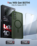 LeYi for Samsung Galaxy S21-FE Case: Samsung S21 FE Phone Case [Magnet Fit] with [1 Packs] Screen Protector, Raised Camera Guard Slim Matte Translucent Smooth Soft-Touch Funda para S21 FE