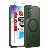LeYi for Samsung Galaxy S21-FE Case: Samsung S21 FE Phone Case [Magnet Fit] with [1 Packs] Screen Protector, Raised Camera Guard Slim Matte Translucent Smooth Soft-Touch Funda para S21 FE