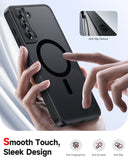 LeYi for Samsung Galaxy S21-FE Case: Samsung S21 FE Phone Case [Magnet Fit] with [1 Packs] Screen Protector, Raised Camera Guard Slim Matte Translucent Smooth Soft-Touch Funda para S21 FE
