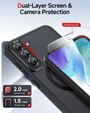 LeYi for Samsung Galaxy S21-FE Case: Samsung S21 FE Phone Case [Magnet Fit] with [1 Packs] Screen Protector, Raised Camera Guard Slim Matte Translucent Smooth Soft-Touch Funda para S21 FE