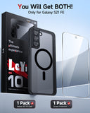 LeYi for Samsung Galaxy S21-FE Case: Samsung S21 FE Phone Case [Magnet Fit] with [1 Packs] Screen Protector, Raised Camera Guard Slim Matte Translucent Smooth Soft-Touch Funda para S21 FE