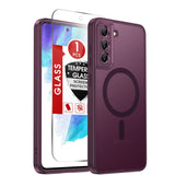 LeYi for Samsung Galaxy S21-FE Case: Samsung S21 FE Phone Case [Magnet Fit] with [1 Packs] Screen Protector, Raised Camera Guard Slim Matte Translucent Smooth Soft-Touch Funda para S21 FE