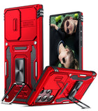 LeYi for Samsung Galaxy S22 Ultra Phone Case, with Camera Lens Cover Slider, Ring Stand Holder Military Grade Protective Shockproof Armour Cover for Samsung S22 Ultra