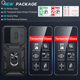 LeYi for Galaxy S24-FE Case: with Screen Protector X 2 Tempered Glass & Magnetic Stand, Dual Layer Protective