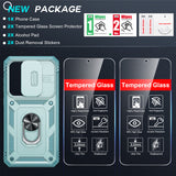 LeYi for Samsung Galaxy S24 FE-5G Phone Case: Samsung S24 FE 5G Case with Screen Protector X 2, Slide Camera Cover with Magnetic Stand, Heavy Duty Shockproof para S 24 FE Case for Women Girl