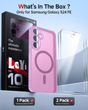 LeYi for Samsung Galaxy S24-FE Case: Compatible with Mag-Safe with Screen Protector, Military-Grade Matte Translucent Soft-Touch Skin Funda para S24FE S 24 FE