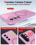LeYi for Samsung Galaxy S24-FE Case: Compatible with Mag-Safe with Screen Protector, Military-Grade Matte Translucent Soft-Touch Skin Funda para S24FE S 24 FE