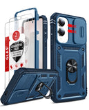 LeYi for Samsung Galaxy S25-Edge Case: [2 Packs] Screen Protector, Slide Camera Cover, Military-Grade Heavy Duty Protection
