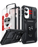 LeYi for Samsung Galaxy S25-Edge Case: [2 Packs] Screen Protector, Slide Camera Cover, Military-Grade Heavy Duty Protection