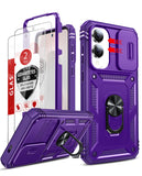 LeYi for Samsung Galaxy S25-Edge Case: [2 Packs] Screen Protector, Slide Camera Cover, Military-Grade Heavy Duty Protection