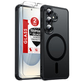 LeYi for Samsung Galaxy S26 Case: Compatible with Mag-Safe with Screen Protector, Military-Grade Matte Translucent Soft-Touch Skin Funda para S 26