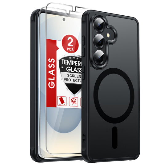 LeYi for Samsung Galaxy S26 Case: Compatible with Mag-Safe with Screen Protector, Military-Grade Matte Translucent Soft-Touch Skin Funda para S 26