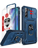 LeYi for Galaxy S21-FE 5G Case: with Screen Protector X 2 & Magnetic Holder Stand, Heavy Duty Protective S21FE Phone Case