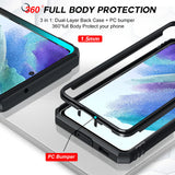 LeYi for Galaxy S21-FE 5G Case: with Screen Protector X 2 & Magnetic Holder Stand, Heavy Duty Protective S21FE Phone Case