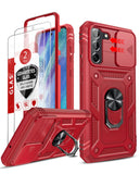 LeYi for Galaxy S21-FE 5G Case: with Screen Protector X 2 & Magnetic Holder Stand, Heavy Duty Protective S21FE Phone Case