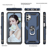 LeYi for Samsung Galaxy A32 Phone Case, Samsung A32 Phone Case with Glass Screen Protector Replacement, Military-Grade Shockproof Magnetic Ring Stand Cell Android Case Cover