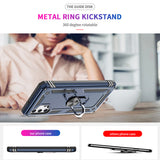LeYi for Samsung Galaxy A32 Phone Case, Samsung A32 Phone Case with Glass Screen Protector Replacement, Military-Grade Shockproof Magnetic Ring Stand Cell Android Case Cover